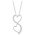 10K White Gold Lab Grown Diamond Double Heart Pendant Necklace C234630
