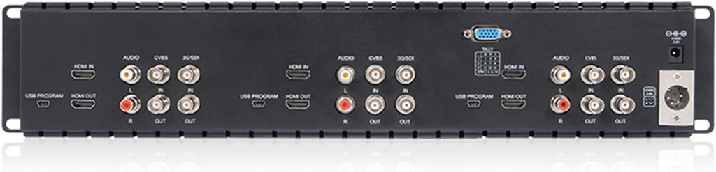 Triple 5 Inch 800x480 Pixel Rack Mount LCD Monitor with 3G-SDI, HDMI, AV Input and Output with Microfiber Cloth U771864