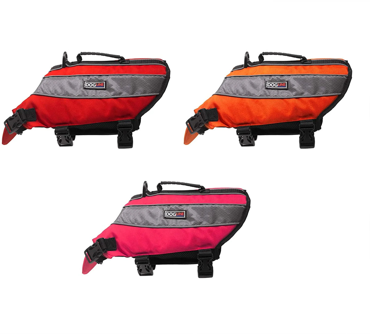 Red Dog Life Jacket with Reflective Strips and Top Carry Handle G37523