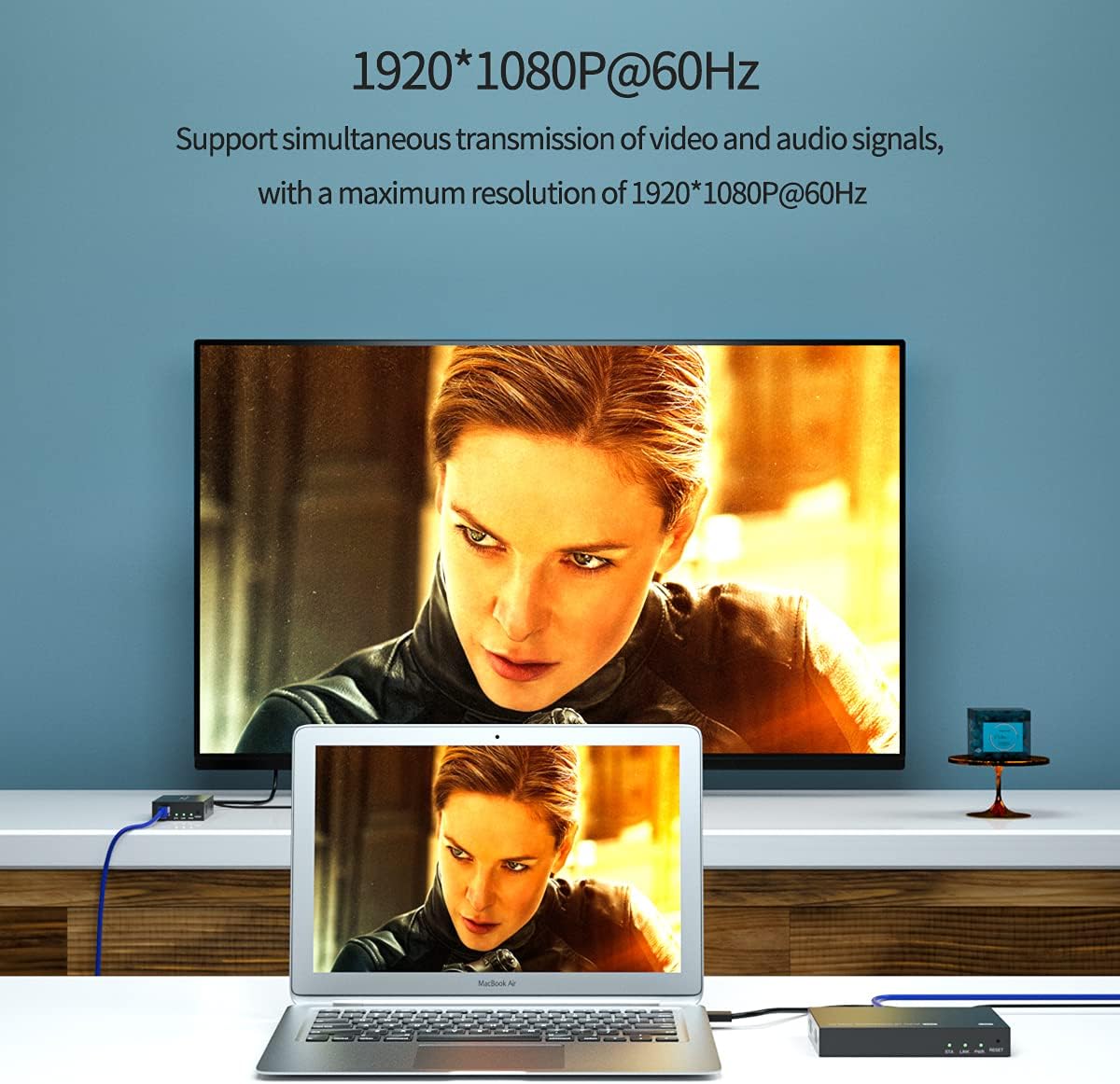 HDMI Splitter Extender 1x4 1080P Over Cat5e/6 Loopout 1 in 4 Out Z3732