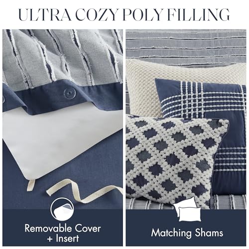 King Ivory Cotton Comforter Set 9 Piece X238843