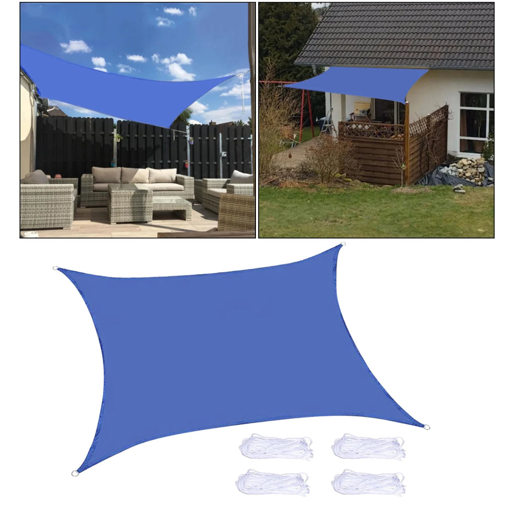 Blue Rectangle Sunscreen Awning Tarp N801
