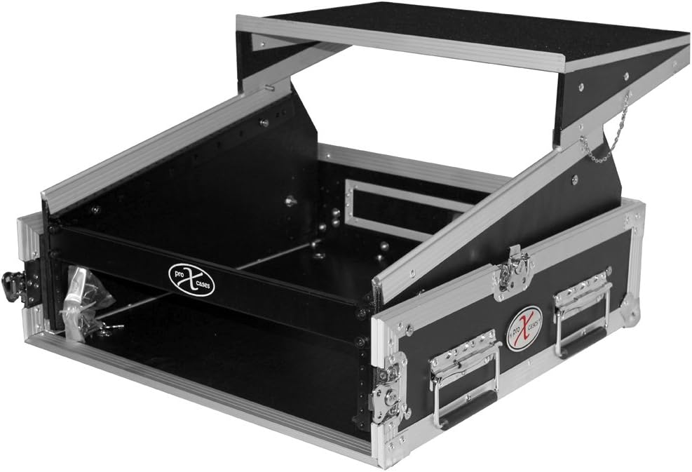 2 Space 10U Slant DJ Mixer Combo Rack with Sliding Laptop Shelf M39042