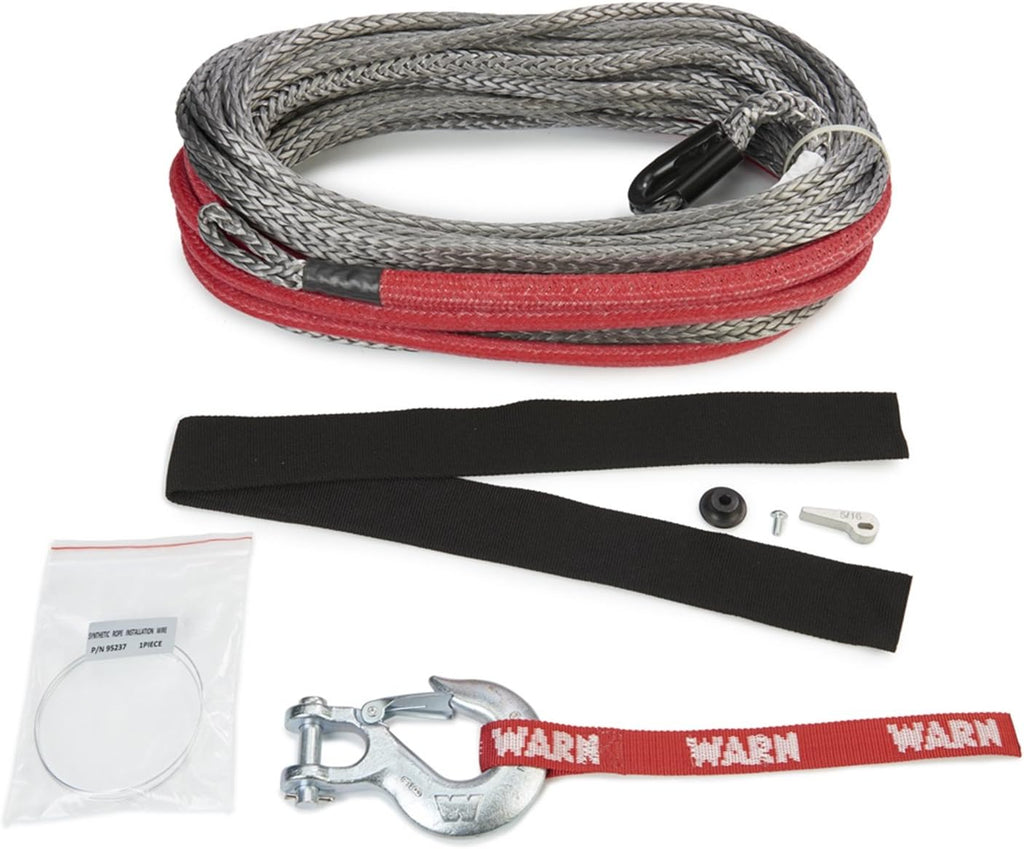 Synthetic Winch Cable Rope with Loop Ends: 3/8 Diameter x 80' Length, 8.25 Ton Capacity E81272
