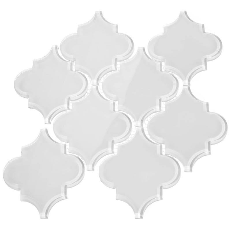 Glass Arabesque Tile Bright White Z474686