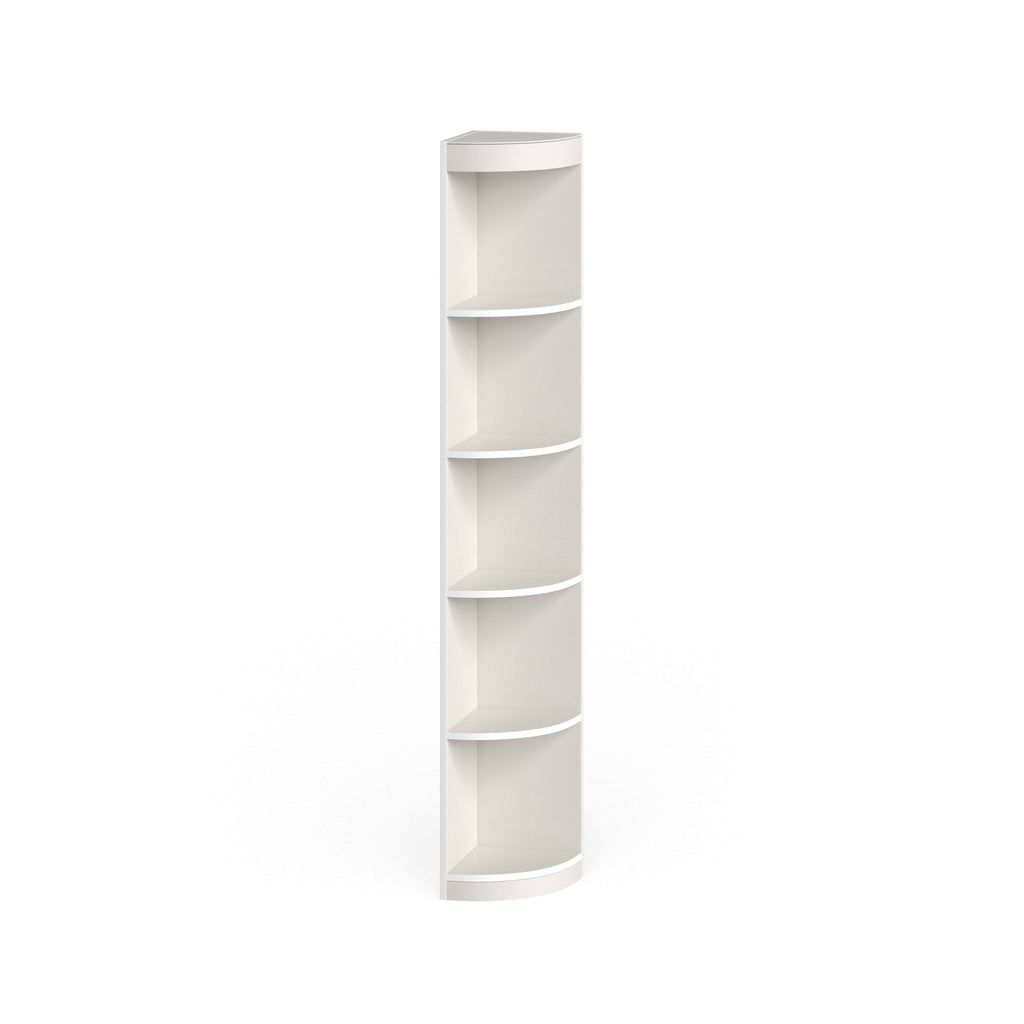 Corner 5-Shelf Display Stand White Wood Finish M3557