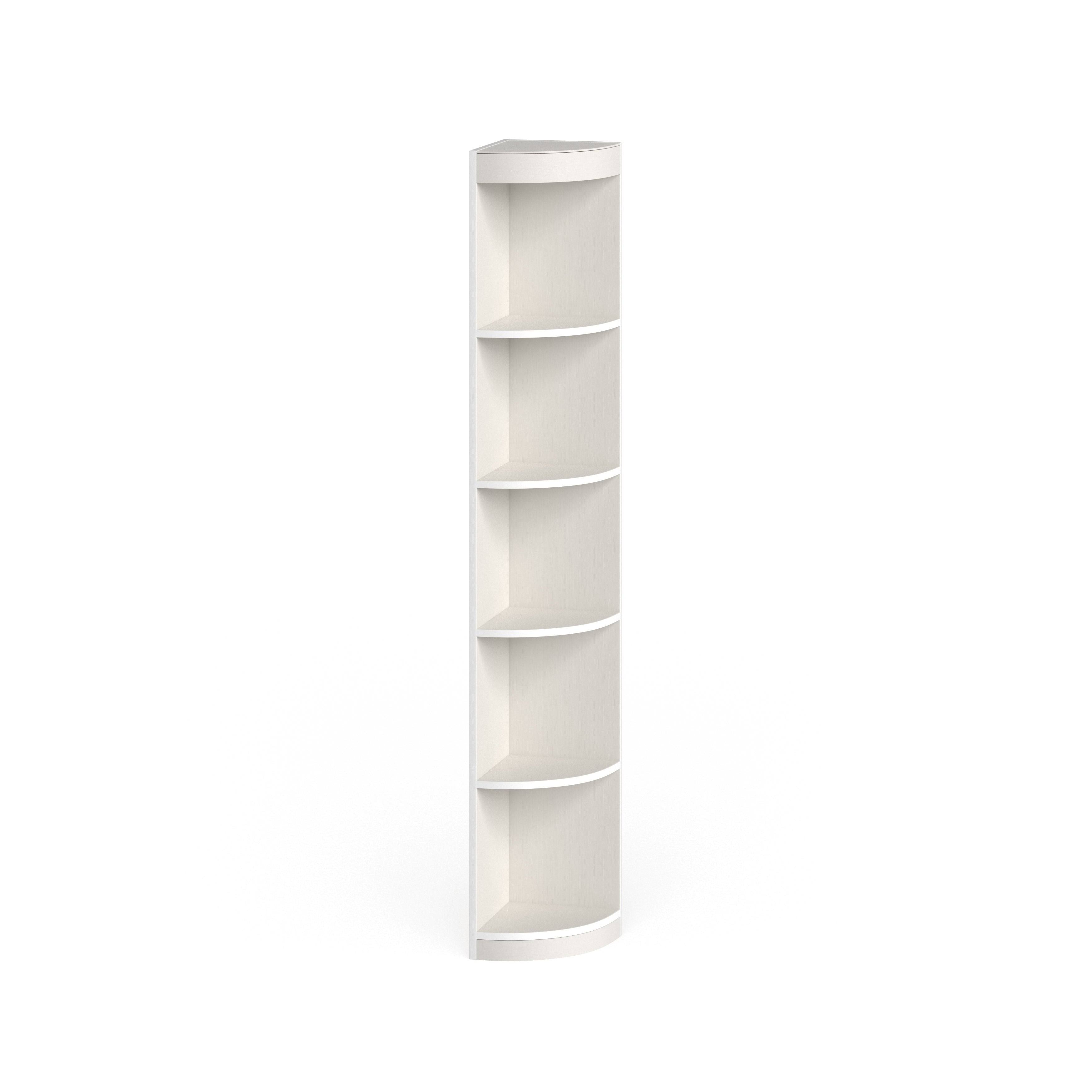 Corner 5-Shelf Display Stand White Wood Finish M3557