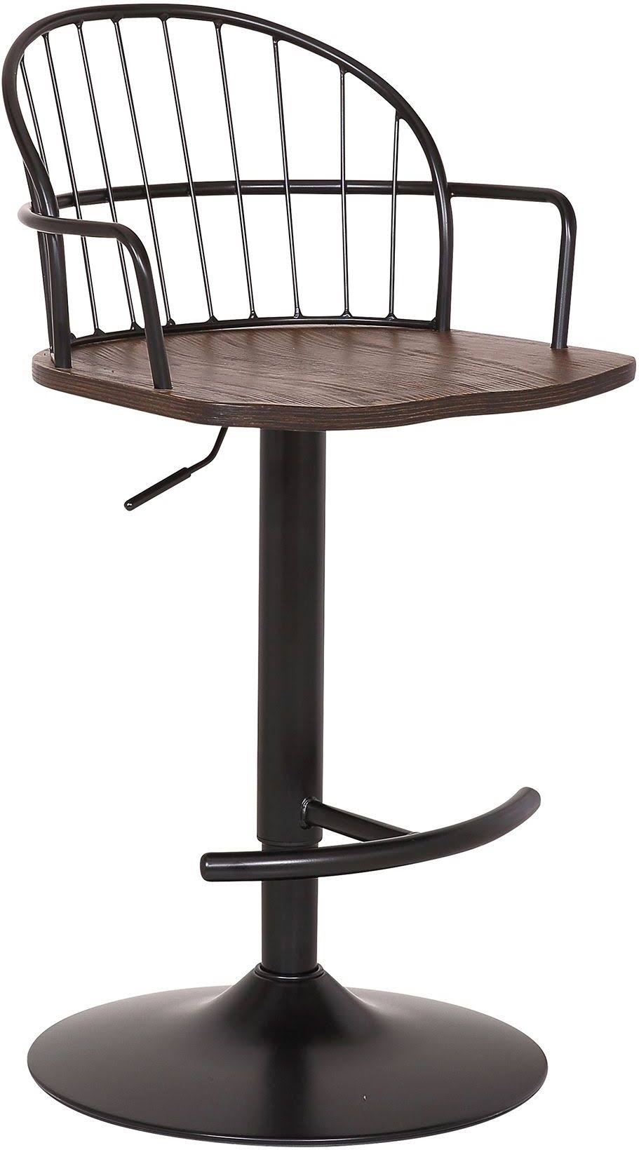 Black Powder Coated Adjustable Barstool J66876