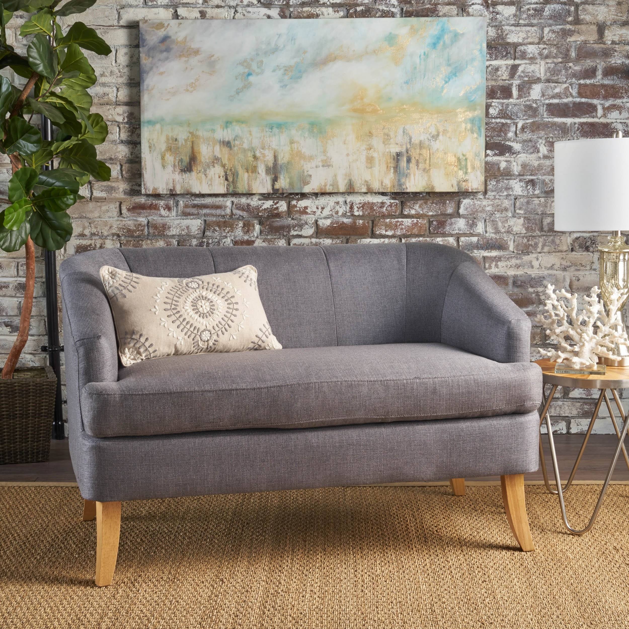 Dark Grey Fabric Loveseat Y73744