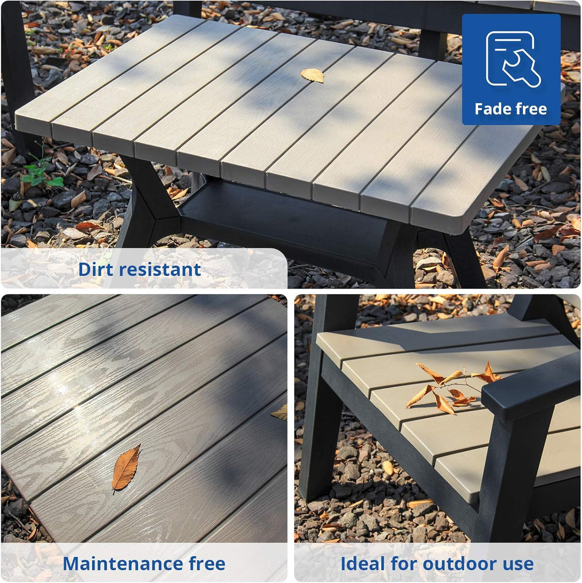 4 Pieces Resin Outdoor Patio Furniture Set with Loveseat, Chairs, Coffee Table N209