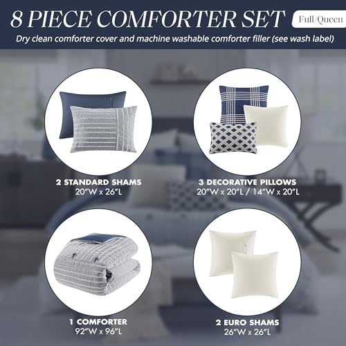 King Ivory Cotton Comforter Set 9 Piece X238843