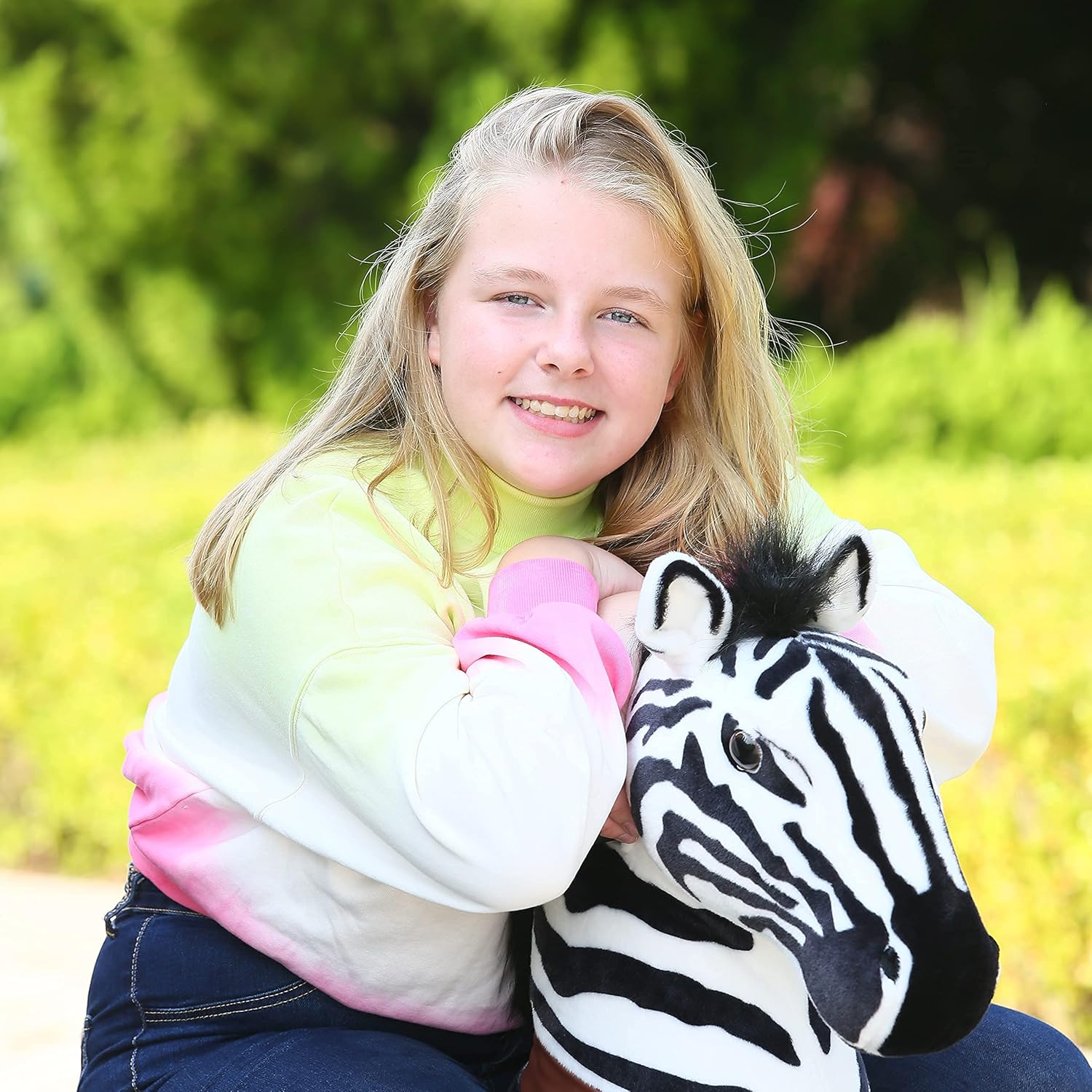 Kids Ride on Zebra Plush Animal Riding Toy I955589