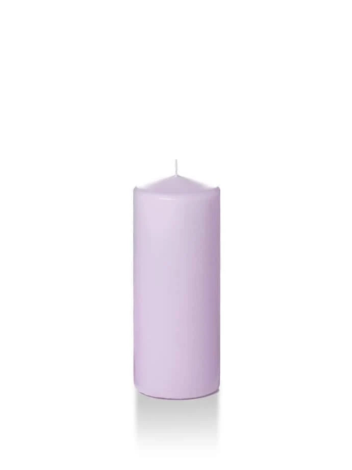 16 Pc Slim Pillar Candles Lavender Y342