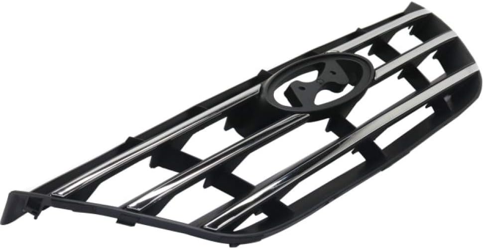 Chrome Shell & Insert Painted Black Plastic Grille Assembly H49603