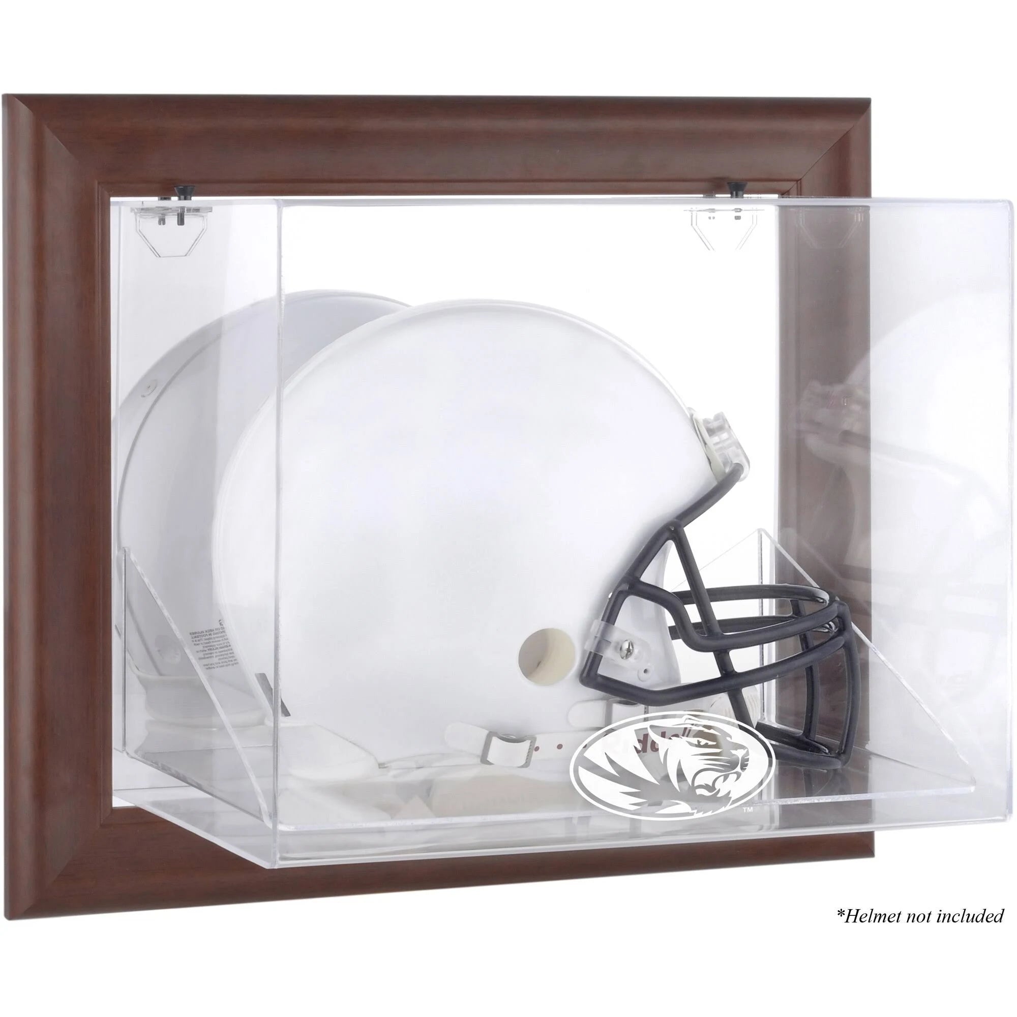 Brown Framed Wall Mountable Helmet Display Case G657