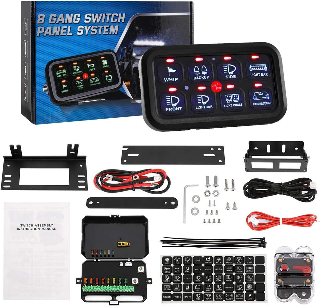 8 Gang LED Switch Panel Relay Box L756
