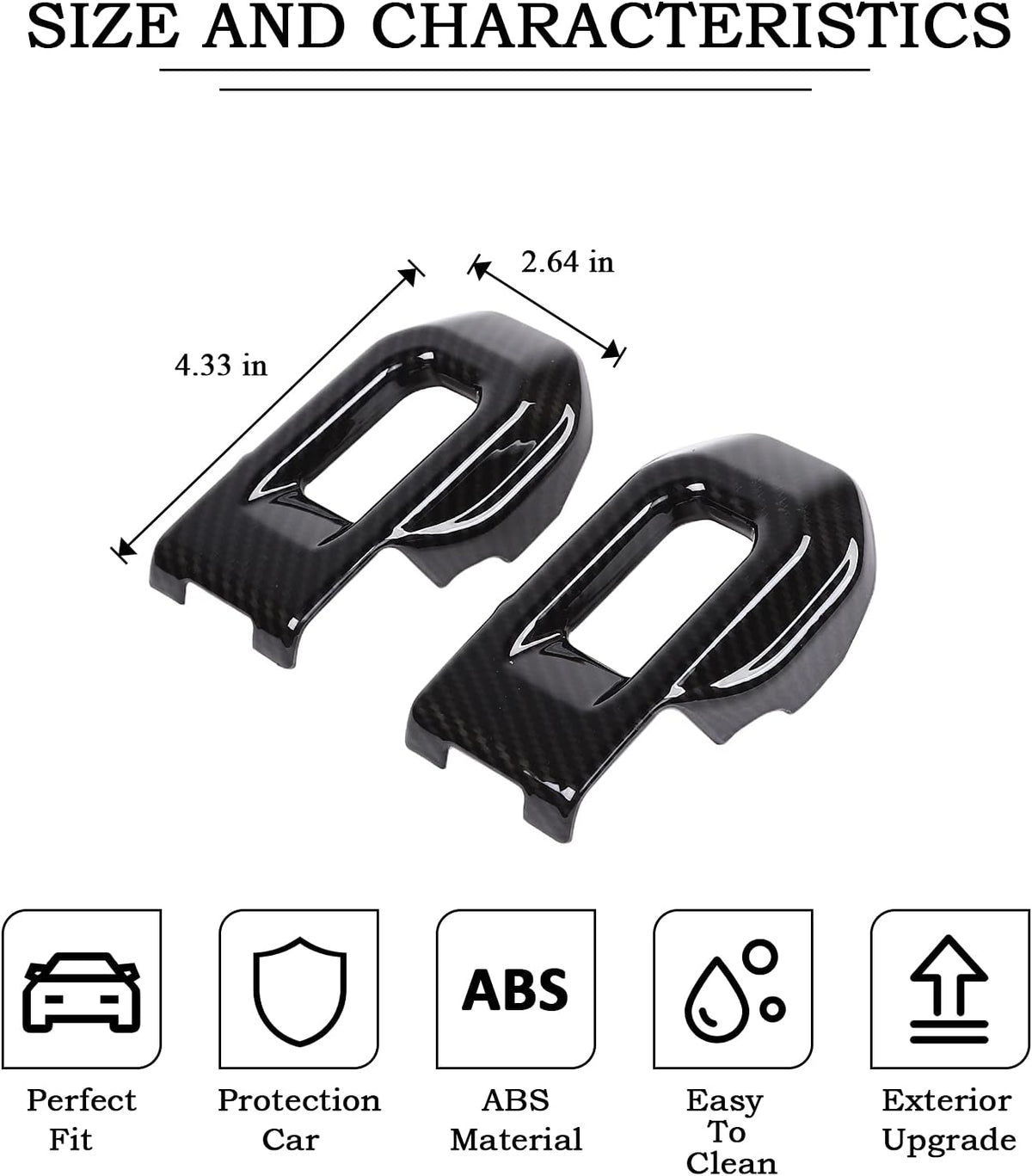 Hood Latch Cover ABS Carbon Fiber 2 PCS V133