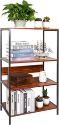 4 Tier Rustic Wood and Metal Bookshelf R415