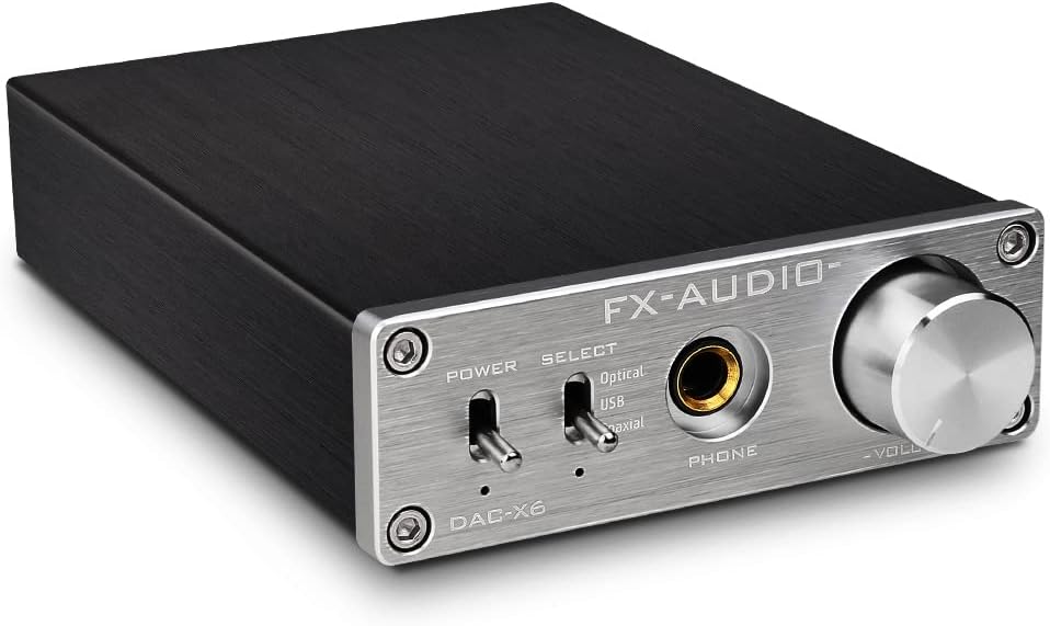 DAC-X6 Mini HiFi 2.0 Digital Audio Decoder DAC Input USB/Coaxial/Optical Output RCA/Headphone Amp 24Bit/96KHz DC12V Black Pack of 2 K166