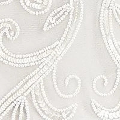 White Beaded Sheer Sleeveless Party Sheath Dress 18 Y899