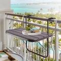 Balcony Hanging Folding Aluminium Side Table 23.6"(L) x 15.7"(W) Brown O48004