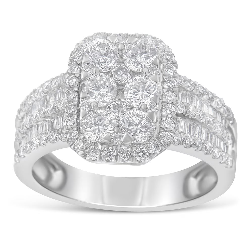 14K White Gold Diamond Cluster Ring L82549