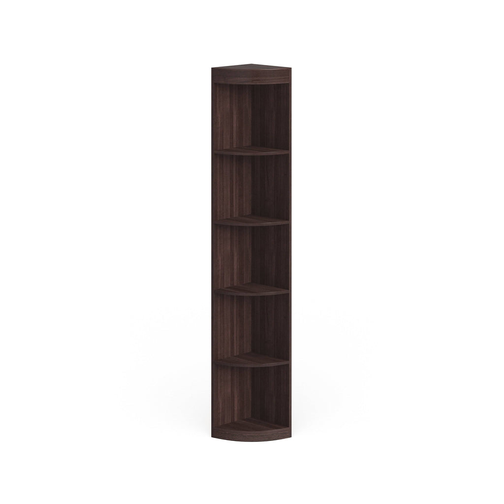 Corner 5-Shelf Display Stand White Wood Finish M3557