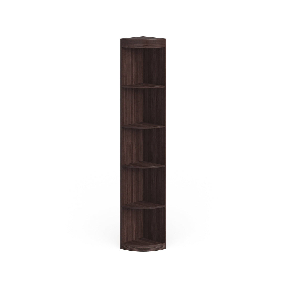 Corner 5-Shelf Display Stand White Wood Finish M3557
