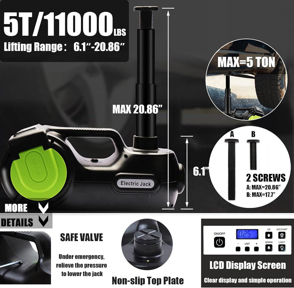 12V Electric Hydraulic Car Jack with LCD Display Screen R488474