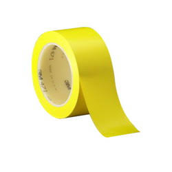 Yellow 1/8 in x 36 yd Vinyl Tape, 144 Rolls per Case W6710