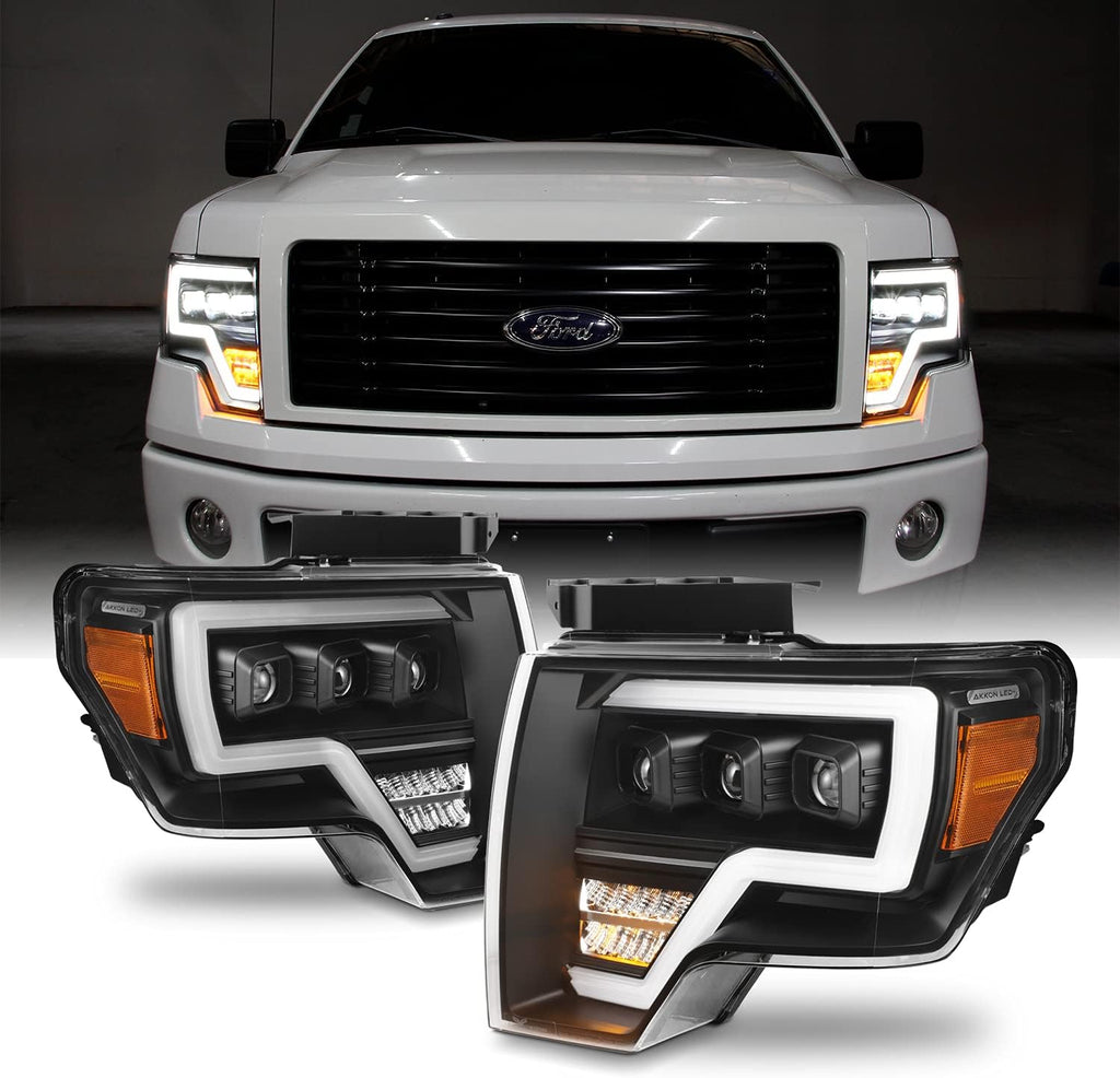 Black Projector Beam Headlights Pair H7143