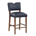 Blue Faux Leather Wood Counter Stool F713417