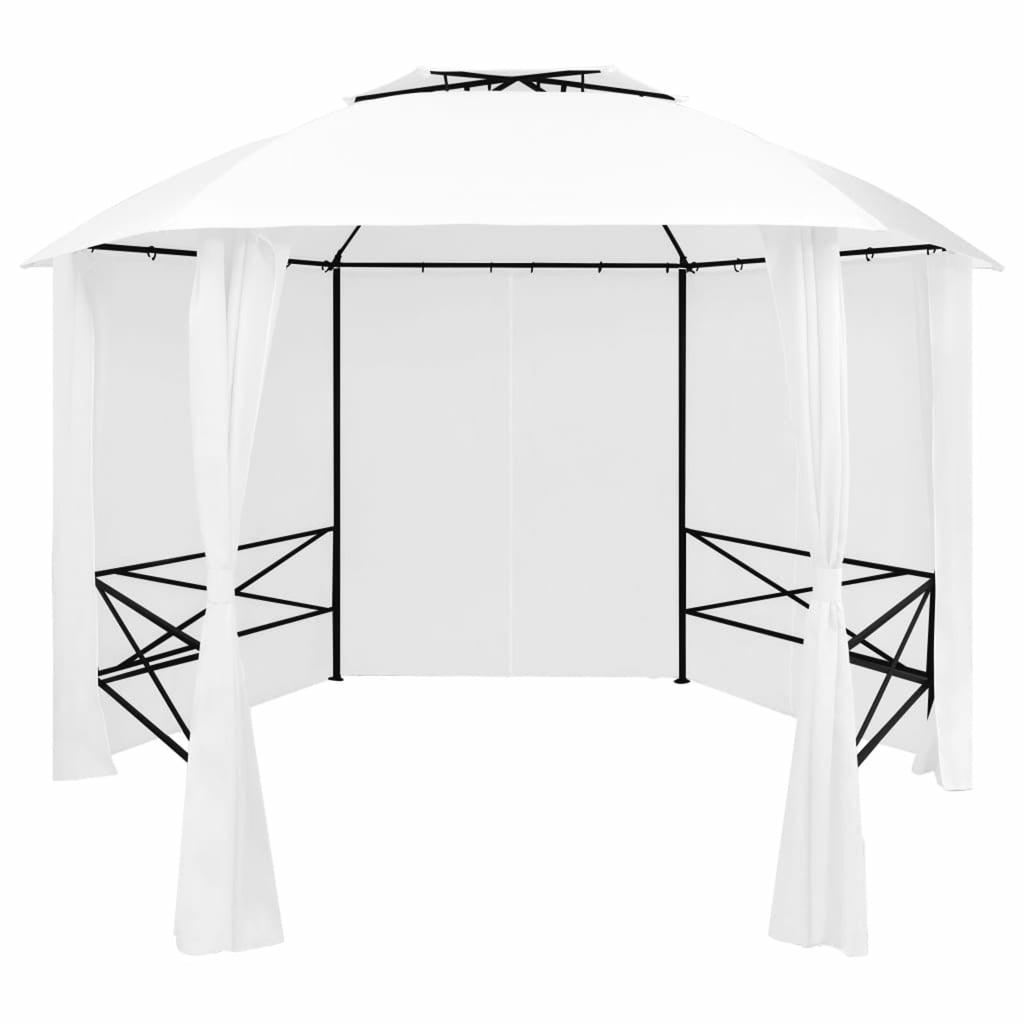 White Garden Marquee with Curtains Y384