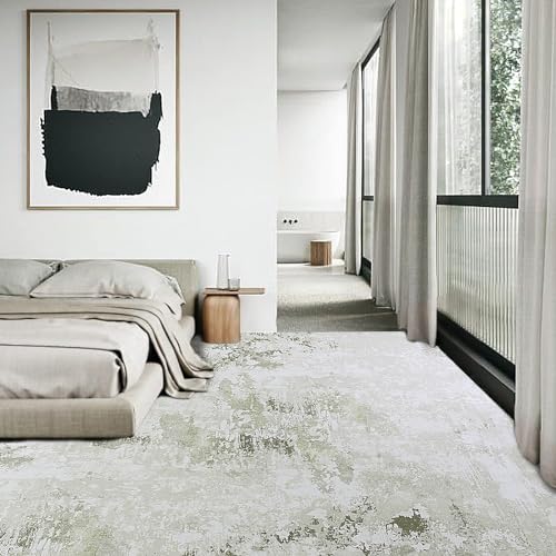 10x14 ft Light Coffee Non-Slip Area Rug M6859