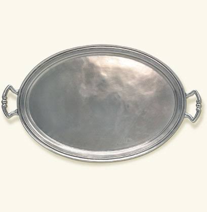 Pewter Oval Tray with Handles Extra Large S593278