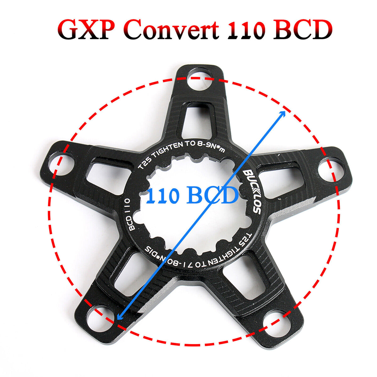 110BCD 130BCD 8/9/10/11S GXP Chainring Adapter J9546