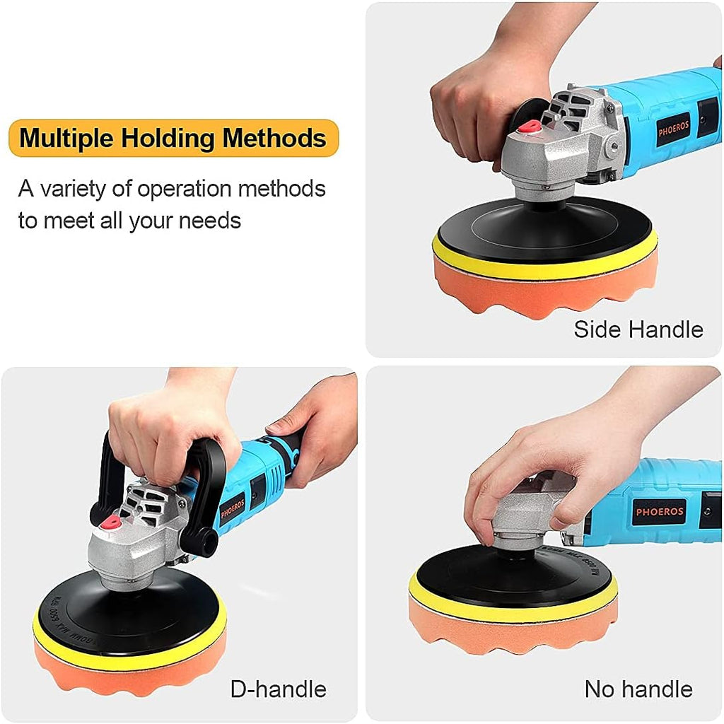 7 inch Variable Speed Car Buffer Polisher Kit with 4 Pads and Tool Bag H621