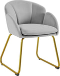Gray Velvet Armchair with Golden Metal Legs M996