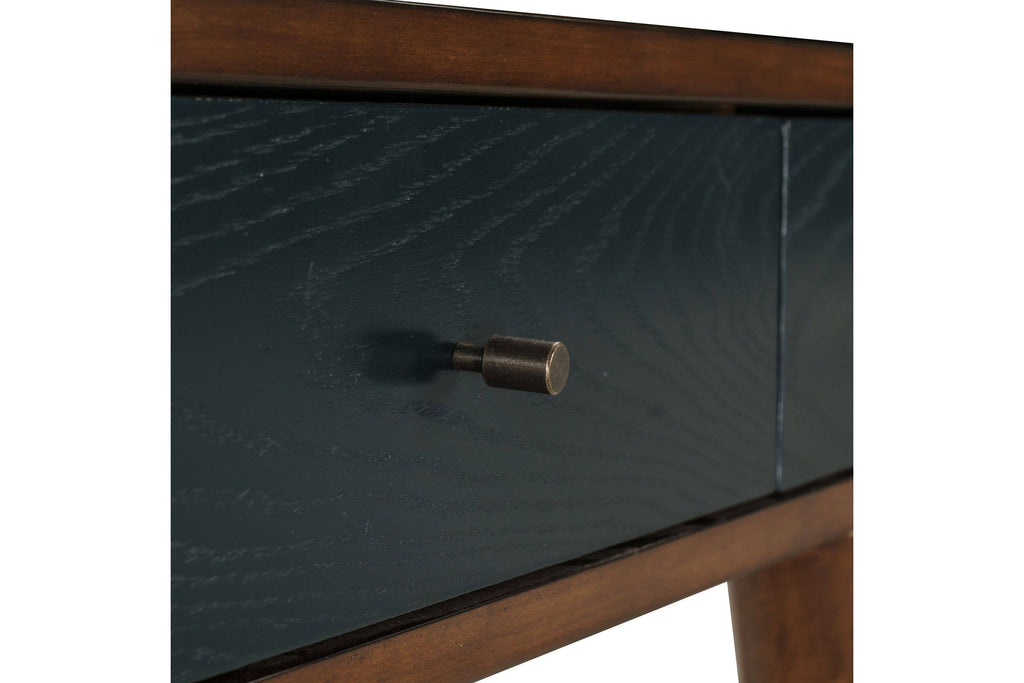 Blue/Pecan 3 Drawer Writing Desk N721652