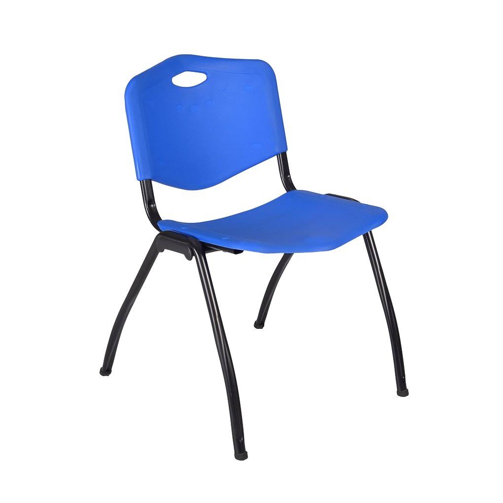 Maple Training Table with 2 Blue Stack Chairs M4074