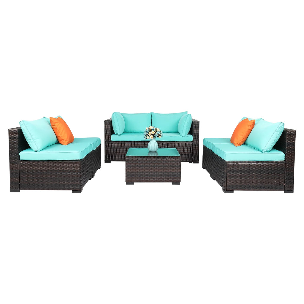 7PCS Rattan Patio Furniture T356981