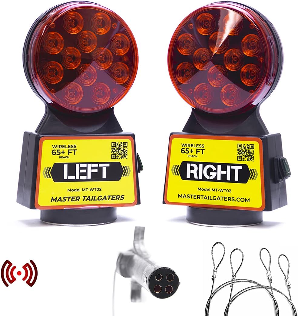 Wireless Trailer Tow Lights with Safety Straps T456