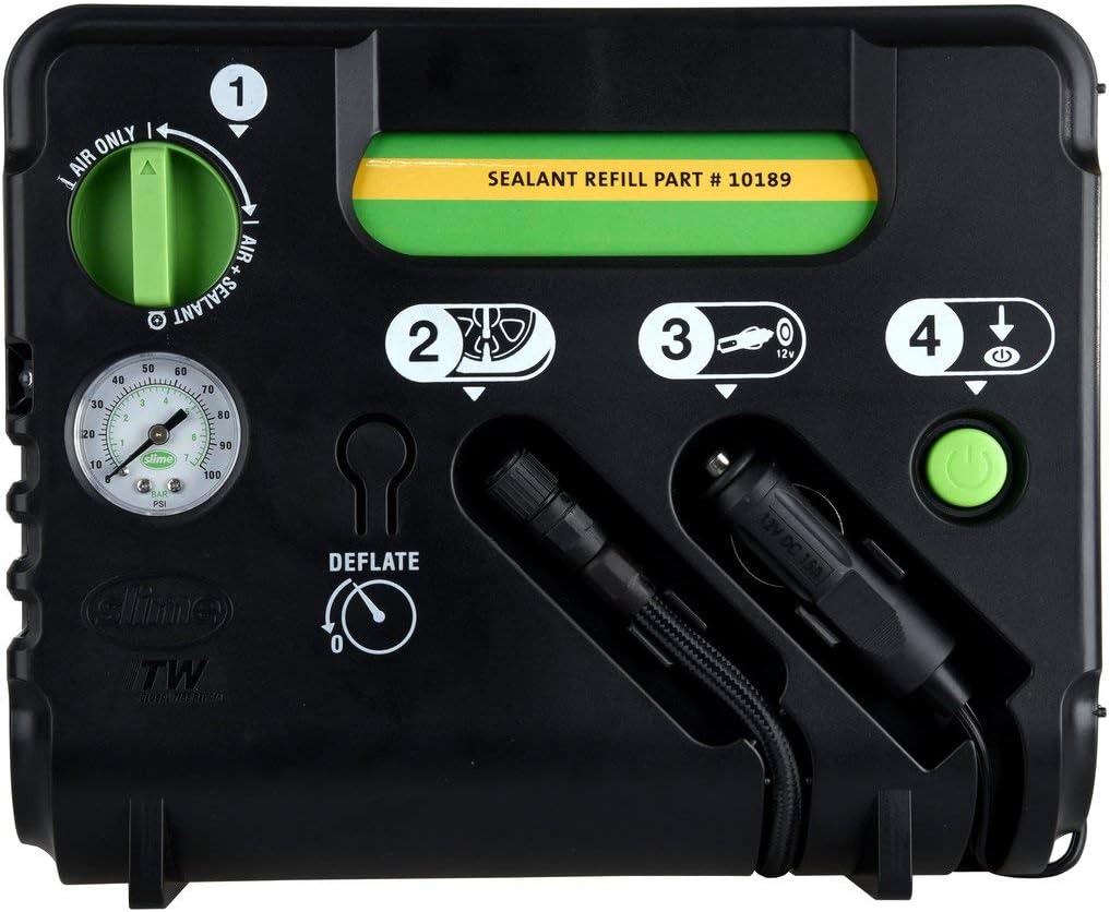 Flat Tire Puncture Emergency Kit with Sealant and Tire Inflator Pump L372808