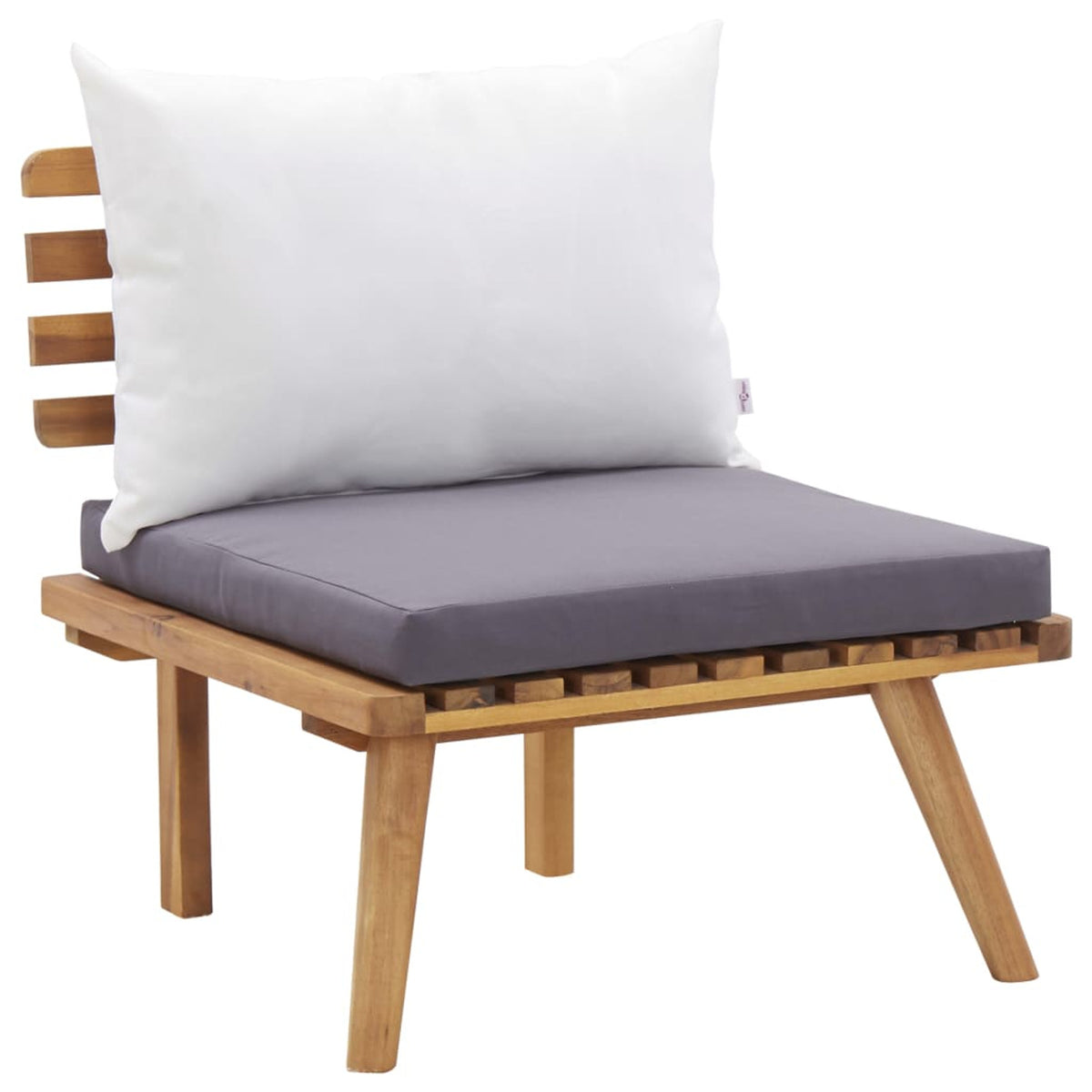 4 Piece Patio Lounge Set with Dark Gray Cushions Acacia Wood Outdoor Sectional Sofa Set V7103