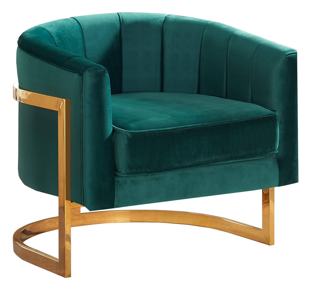 Green Velvet Accent Chair Q915
