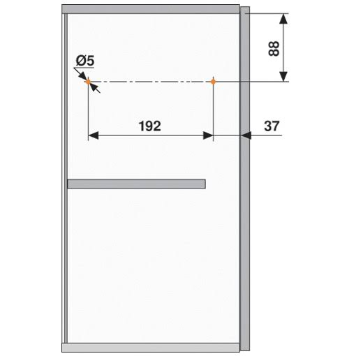 20L2500.N5 AVENTOS HL Face Frame Cabinet Lift Mechanism Set Zinc Plated G5709