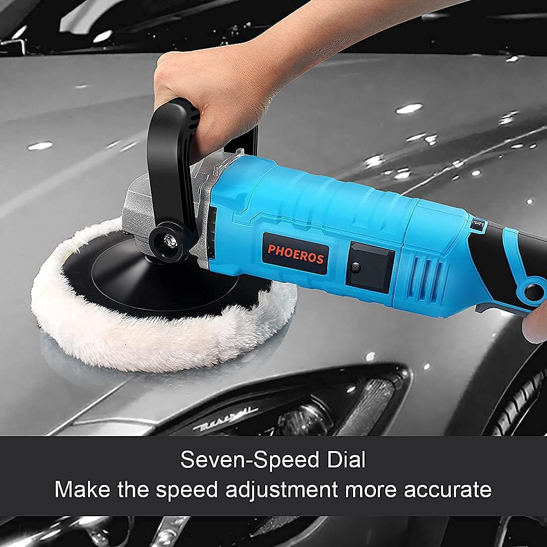 7 inch Variable Speed Car Buffer Polisher Kit with 4 Pads and Tool Bag H621