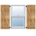 Rough Sawn Western Red Cedar Board-n-Batten Shutters with Z-Bar V3874