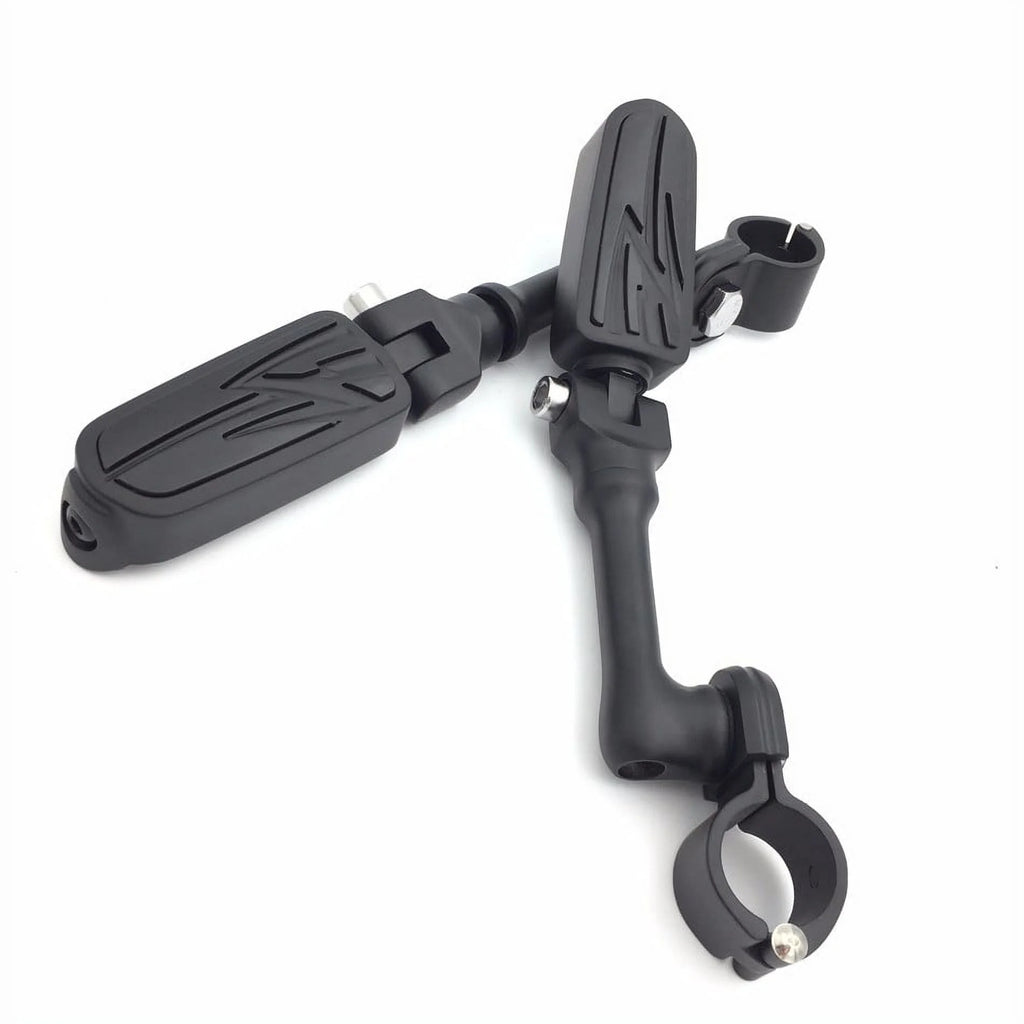 Black Angled Mounting Kit Foot Peg for Bike with 1.25" Front Engine Guard Frame Tube R362011