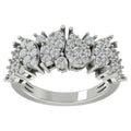 14K White Gold Diamond Cluster Ring, Size 7 G202